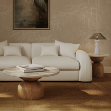 Cargar imagen en el visor de la galería, Cynthia Travertine Concrete Indoor / Outdoor Coffee Table

