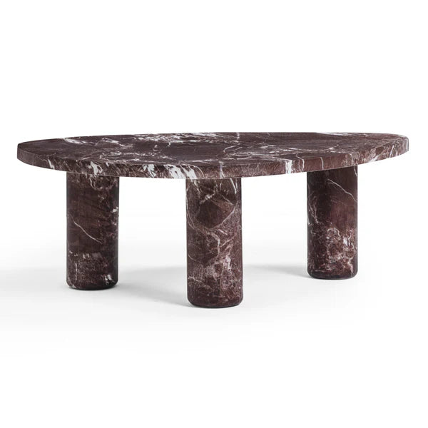 Libby 2-Piece Faux Red Levanto Marble Nesting Coffee Table Set