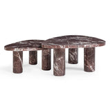Libby 2-Piece Faux Red Levanto Marble Nesting Coffee Table Set