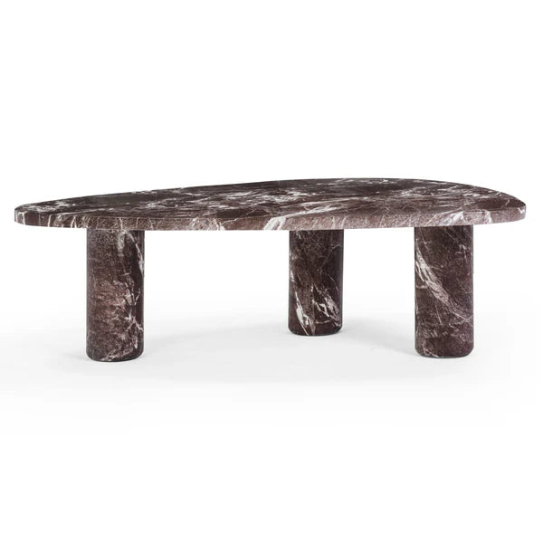 Libby 2-Piece Faux Red Levanto Marble Nesting Coffee Table Set
