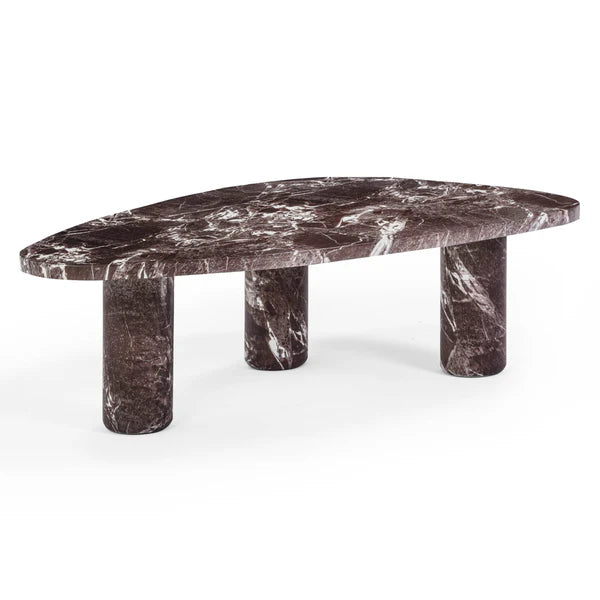Libby 2-Piece Faux Red Levanto Marble Nesting Coffee Table Set