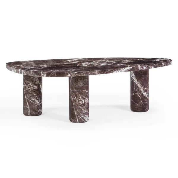 Libby 2-Piece Faux Red Levanto Marble Nesting Coffee Table Set