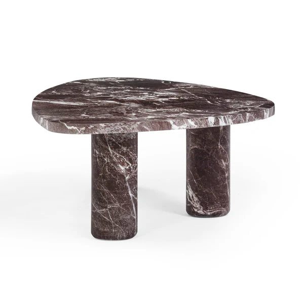 Libby 2-Piece Faux Red Levanto Marble Nesting Coffee Table Set