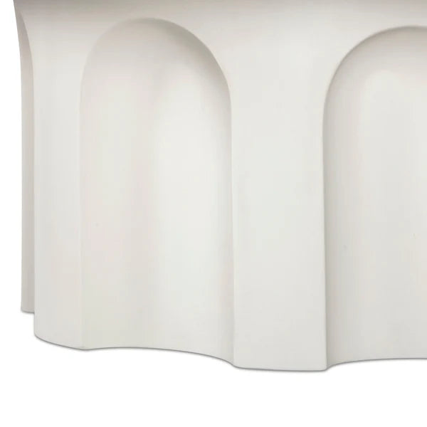Cassandra 38" Ivory Indoor/Outdoor Concrete Round Coffee Table