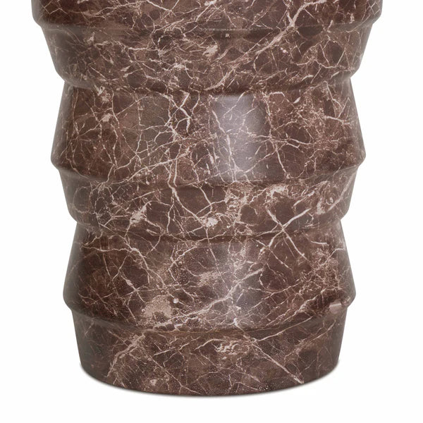 Ayon Faux Red Levanto Marble Indoor/Outdoor Concrete Side Table