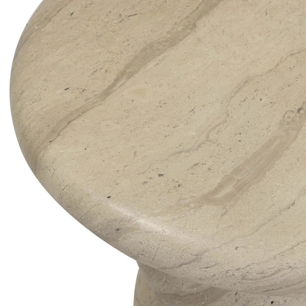 Hyre Faux Travertine Indoor/Outdoor Concrete Side Table