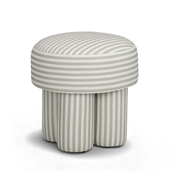 Masha Striped Performance Linen Accent Stool