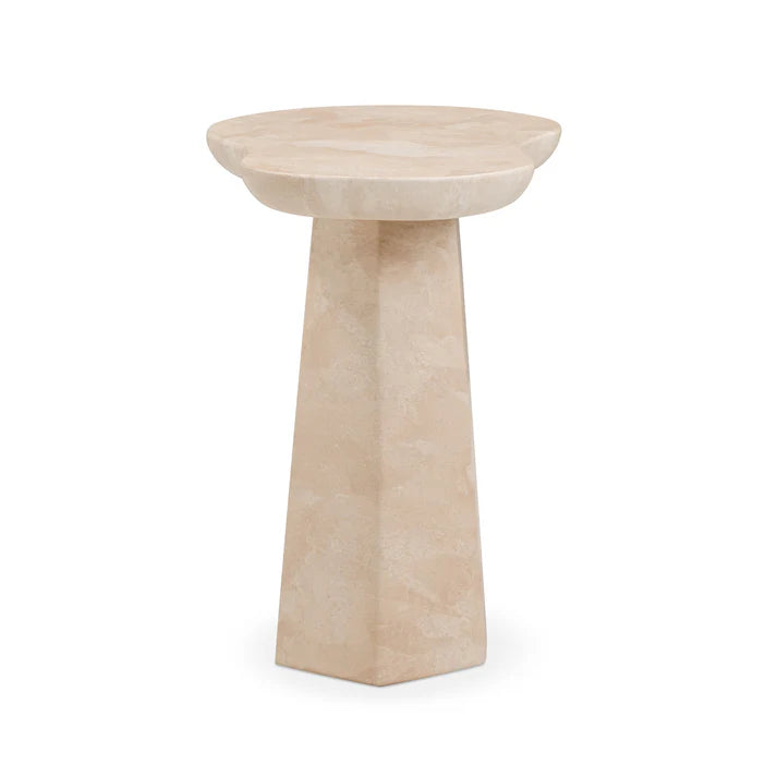 Zaya Rose Faux Marble Indoor/Outdoor Concrete Side Table