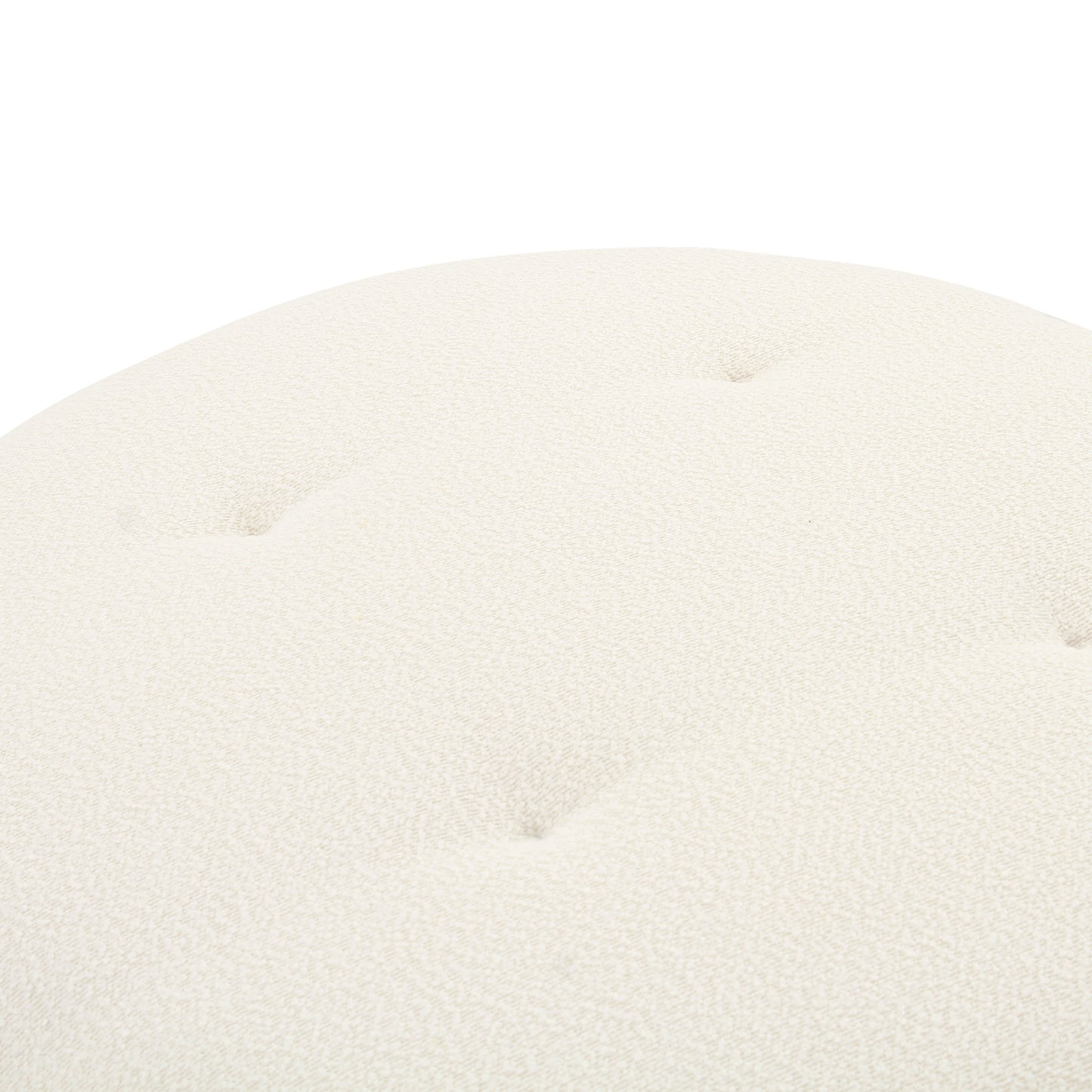 FICKLE CREAM BOUCLE SWIVEL OTTOMAN