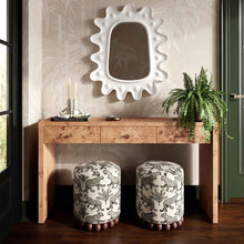 Cargar imagen en el visor de la galería, Dex Olive Green Leopard Jacquard Ottoman

