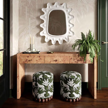Cargar imagen en el visor de la galería, Dex Olive Green Leopard Jacquard Ottoman
