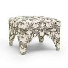 Cargar imagen en el visor de la galería, Raji Olive Green Leopard Jacquard Ottoman

