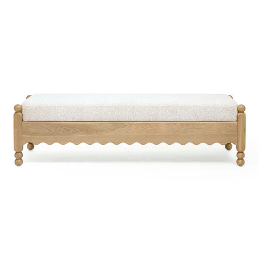 Thelma 56" Cream Performance Basketweave Bench