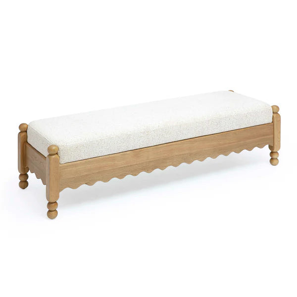 Thelma 56" Cream Performance Basketweave Bench