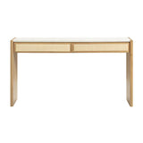 Paige 56" Natural Oak 2-Drawer Console Desk