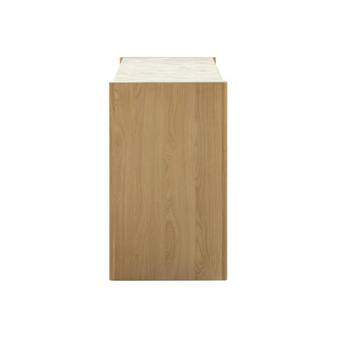 Paige 56" Natural Oak 2-Drawer Console Desk