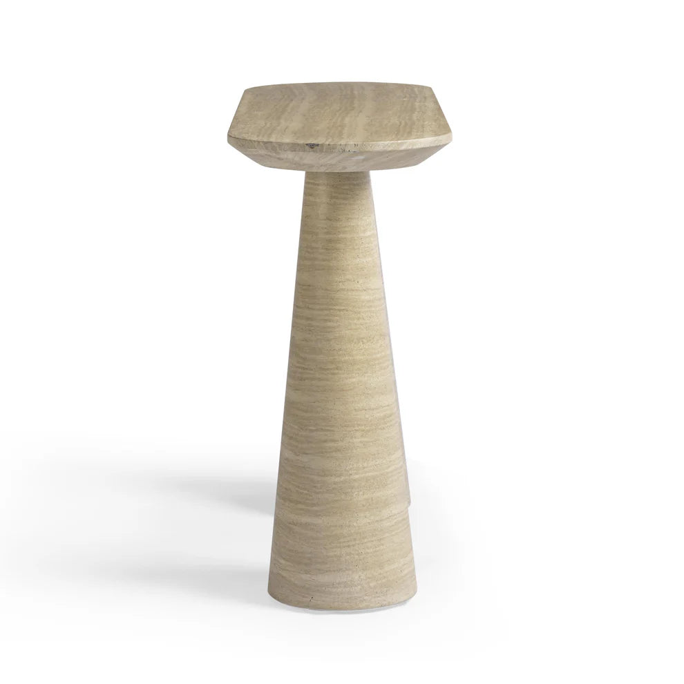 Sandra Faux Travertine Indoor/Outdoor Console Table