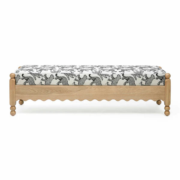 Thelma 56" Leopard Jacquard Bench