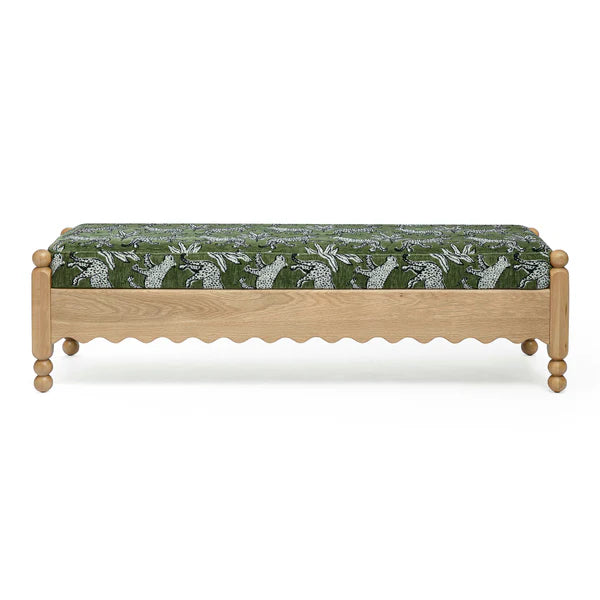 Thelma 56" Leopard Jacquard Bench