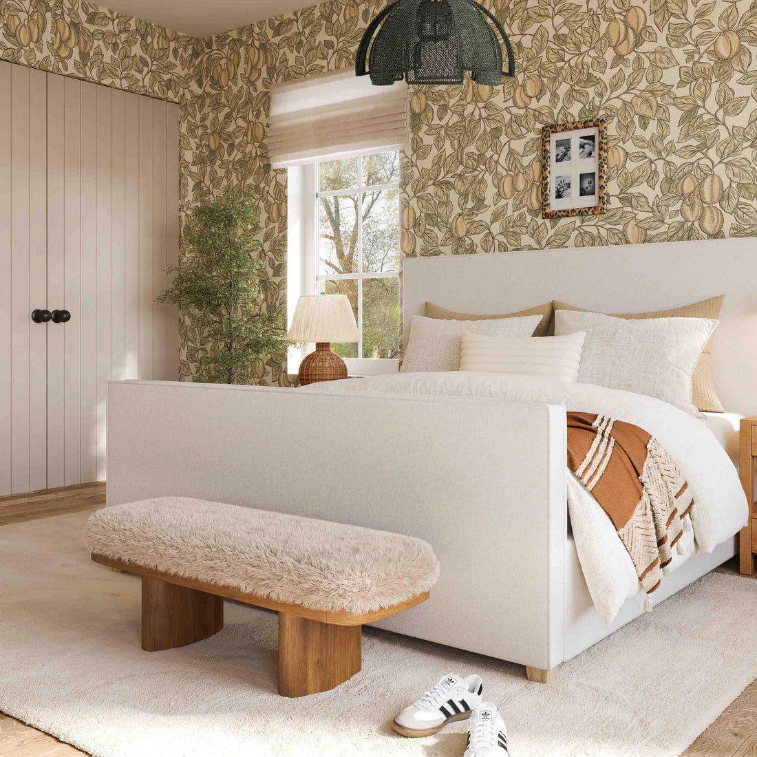 Ollie 48" Contract-Grade Straight Vegan Shearling Bench