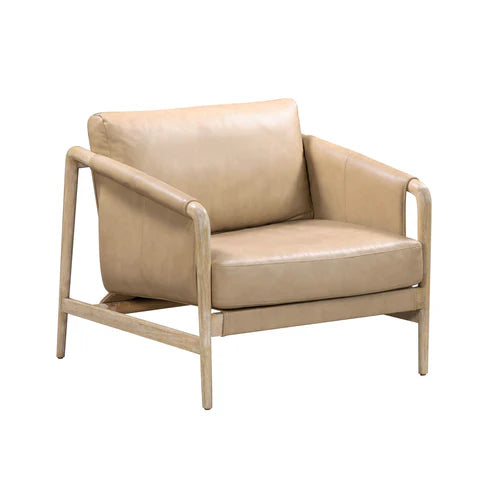 Silla decorativa Chakka de cuero genuino de calidad contractual