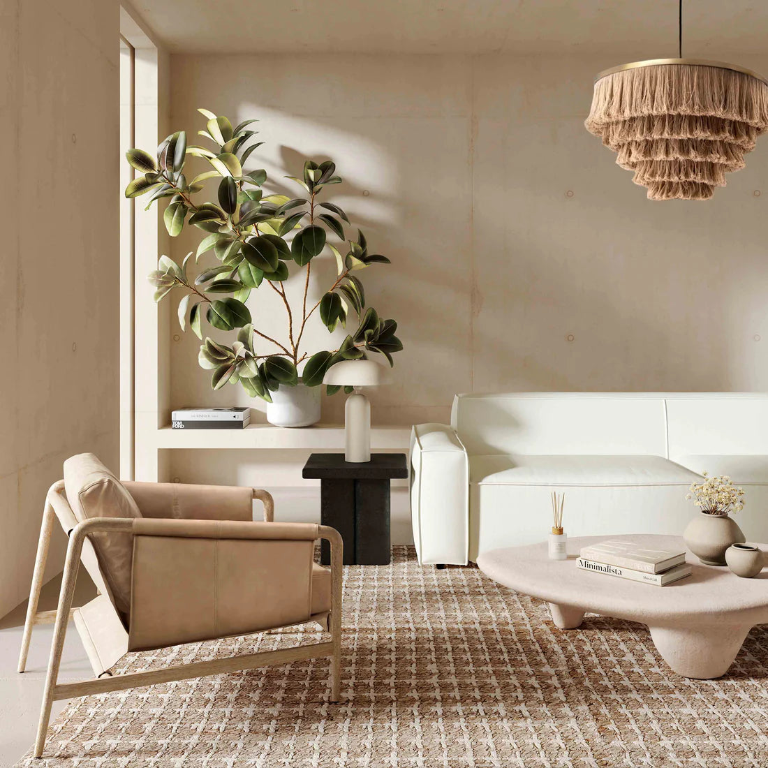 Silla decorativa Chakka de cuero genuino de calidad contractual