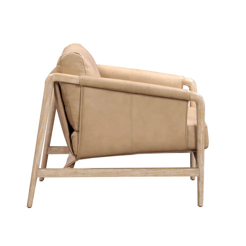 Silla decorativa Chakka de cuero genuino de calidad contractual