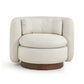 Nura Cream Vegan Mohair Swivel Accent Chair