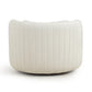 Nura Cream Vegan Mohair Swivel Accent Chair