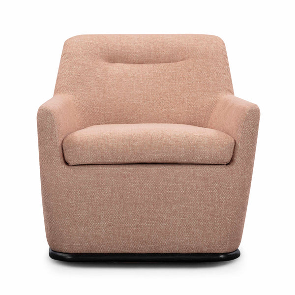 Mado Peach Textured Fabric Swivel Accent Chair