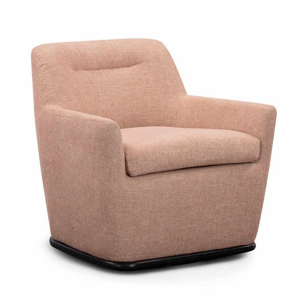 Mado Peach Textured Fabric Swivel Accent Chair