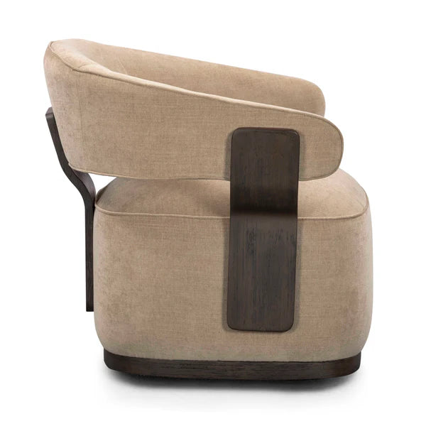 Madison Linen Chenille Swivel Accent Chair