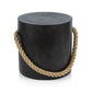 Marina Concrete Stool with Rope Accent - Black