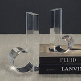 Rolled Crystal Bookends - Set of Two - Clear