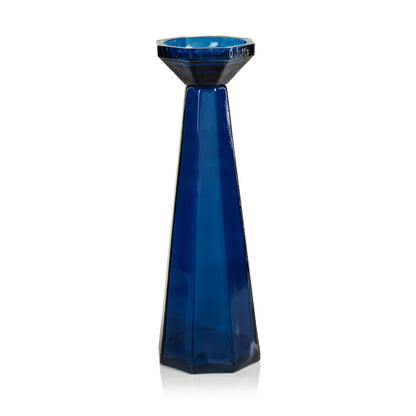 Deep Sea Octagonal Glass Pillar Holder