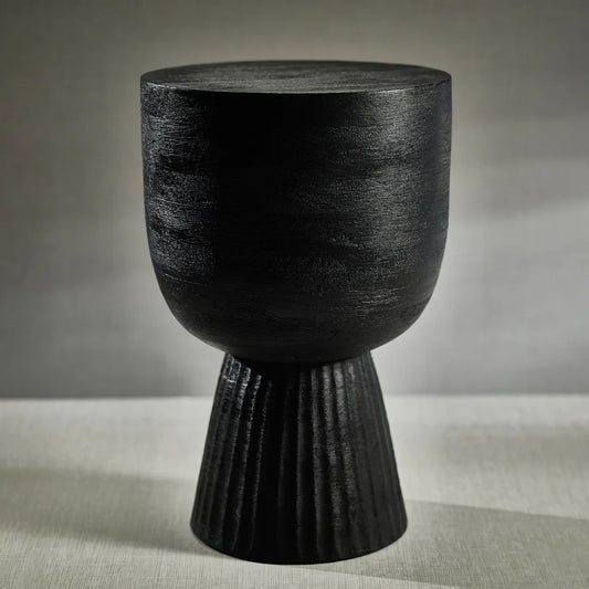 Vetro Mango Wood Accent Table / Stool - Black