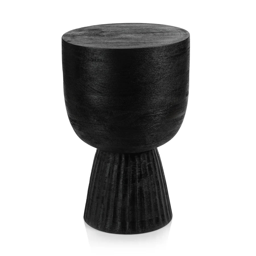 Vetro Mango Wood Accent Table / Stool - Black