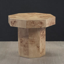 Cargar imagen en el visor de la galería, Burl Wood Octagon Side Table - Short
