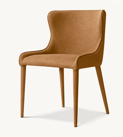 NICOLA SLOPE VEGAN LEATHER DINING SIDE CHAIR