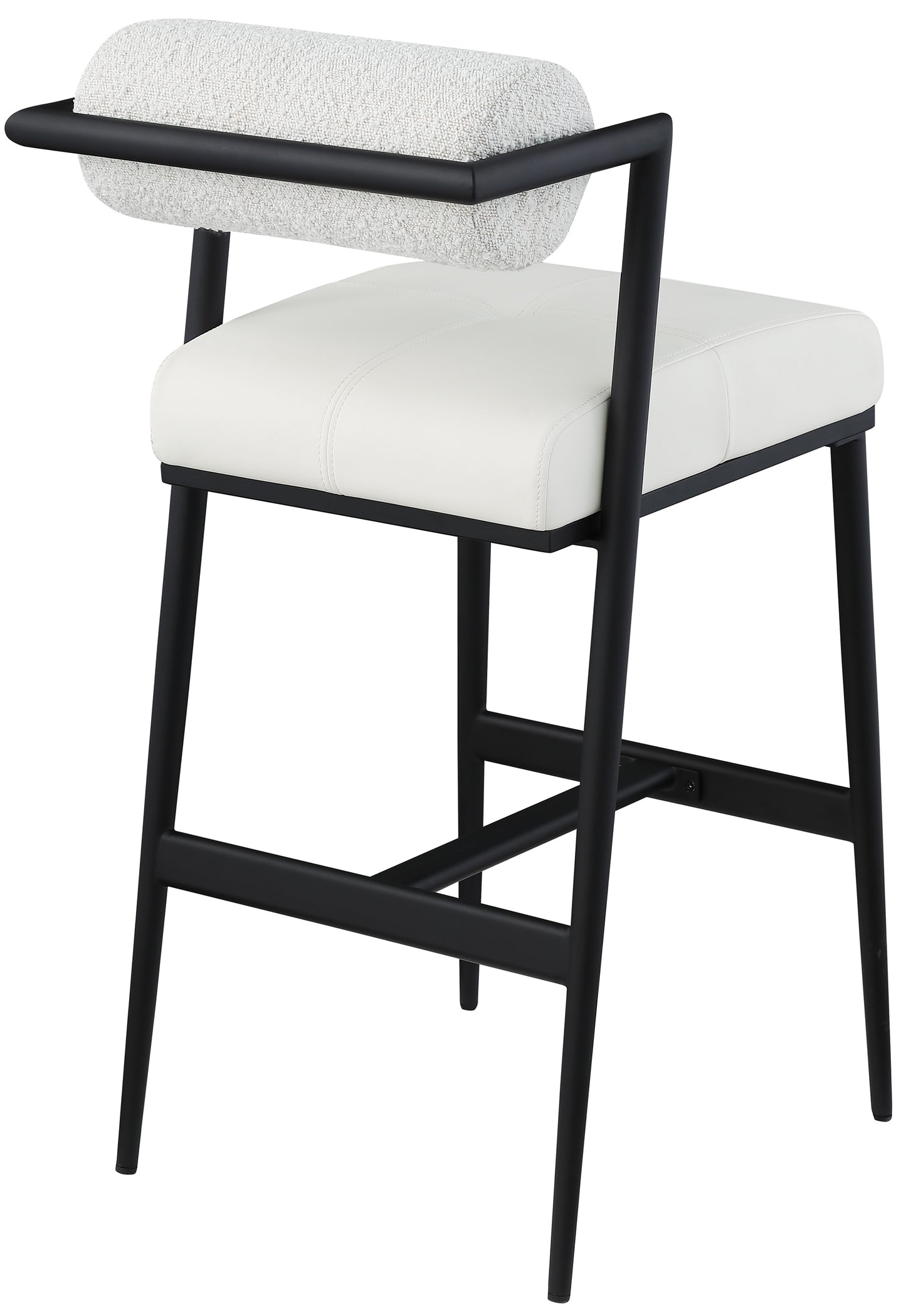 Stryker Boucle Fabric and Vegan Leather Bar / Counter Stools