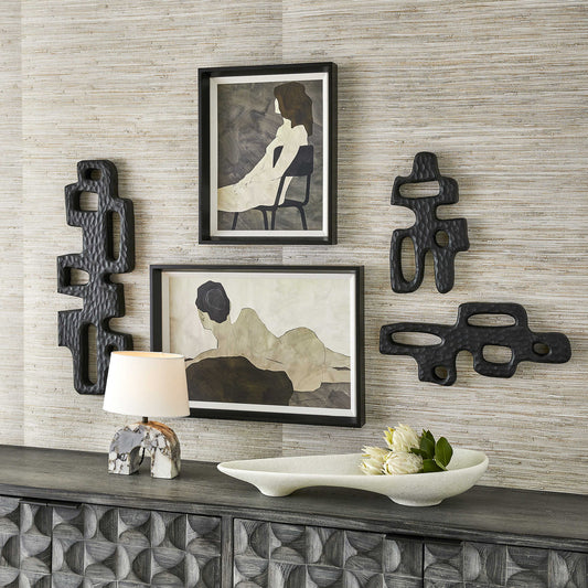 Chiseled silhouette Wall Sculptures, S/2