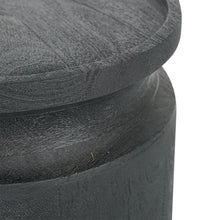 Cargar imagen en el visor de la galería, D14x16&quot; Black Wooden Cylinder Side Table 1EA/CTN
