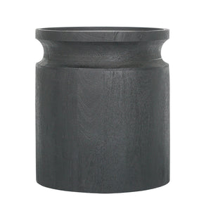 D14x16" Black Wooden Cylinder Side Table 1EA/CTN