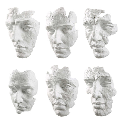Sel-Portraite Wall Decor, White S/6