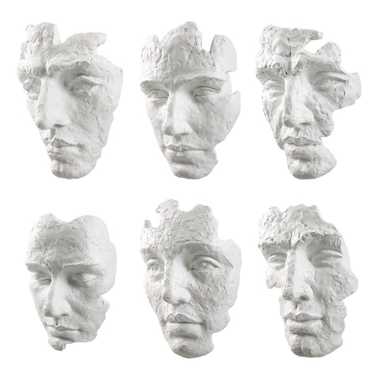 Sel-Portraite Wall Decor, White S/6