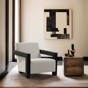 Ward Linen Textured Fabric Accent Chair