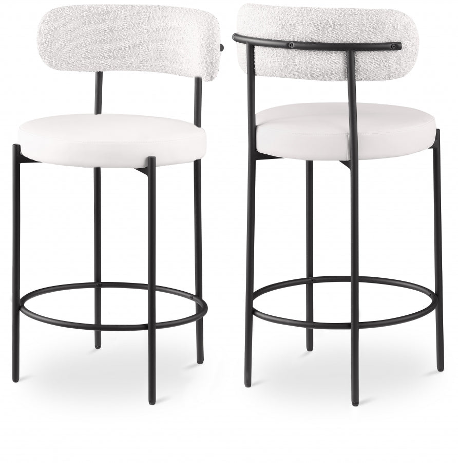 Beacon Boucle and Vegan Fabric Bar/ Counter Stools