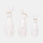Cer, 11"H Bunny W/ Glasses, White/Gold