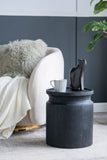 D14x16" Black Wooden Cylinder Side Table 1EA/CTN