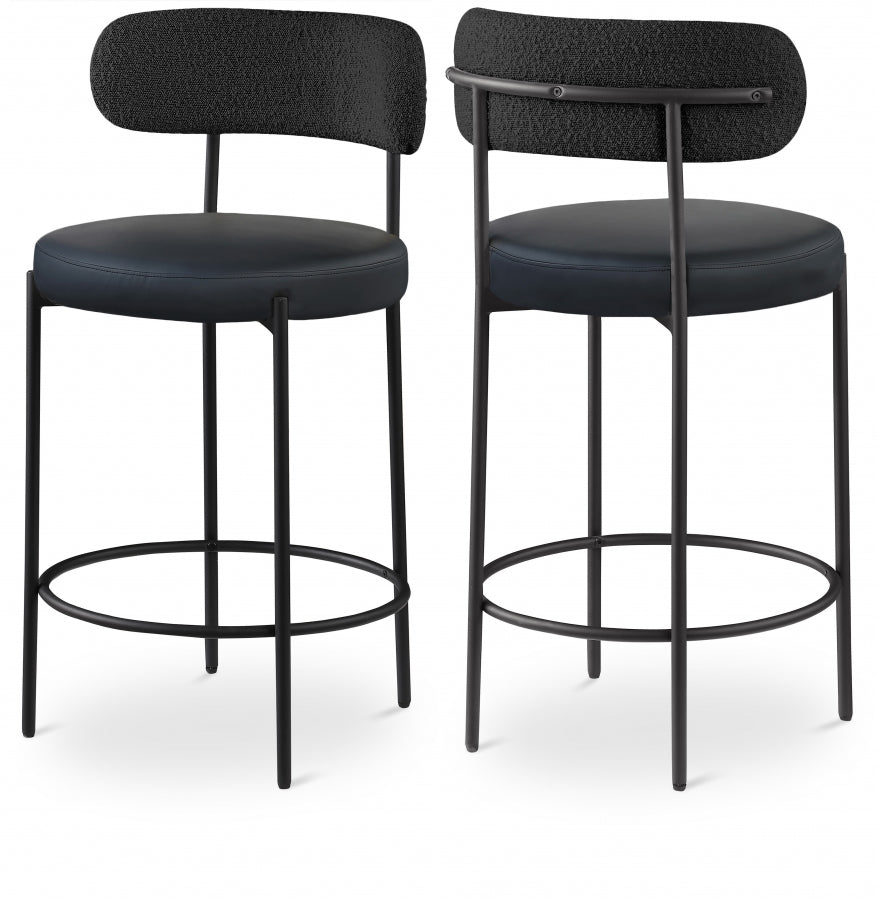 Beacon Boucle and Vegan Fabric Bar/ Counter Stools